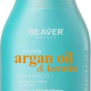 Champú reparador con aceite de argán y queratina BEAVER 350ML