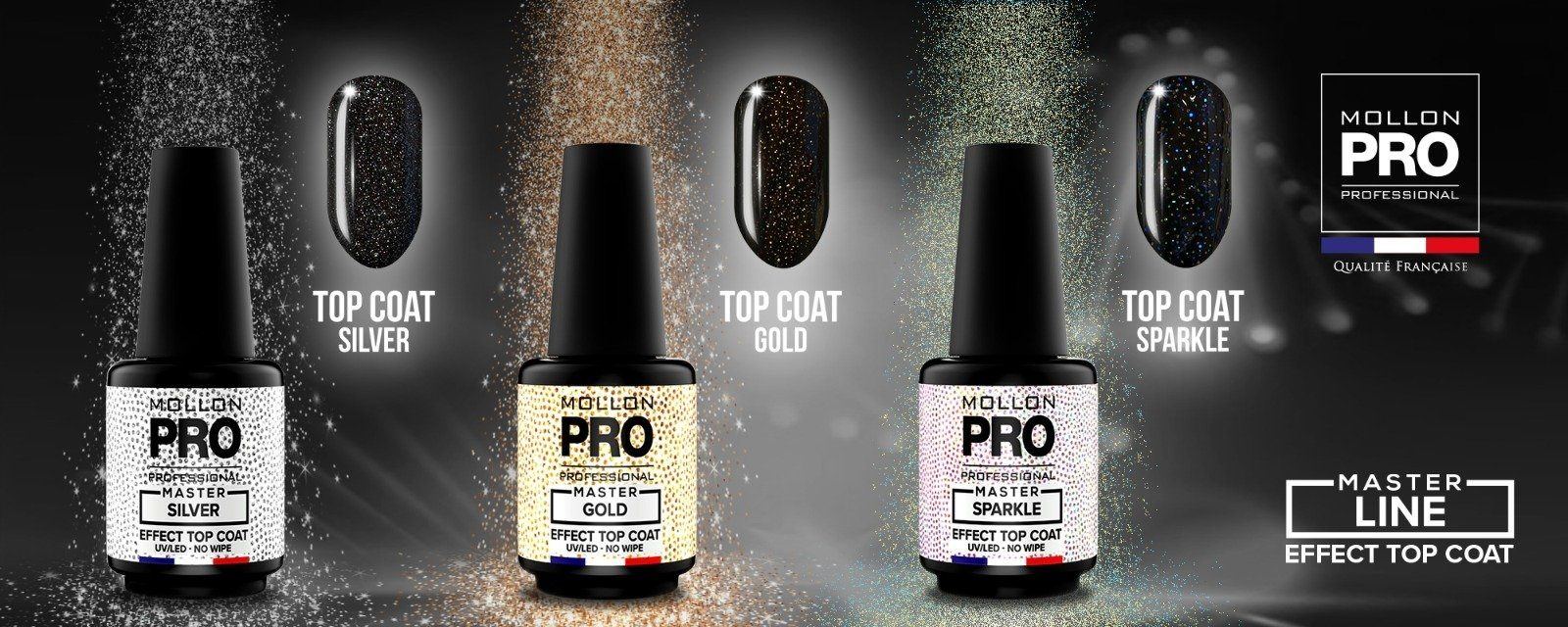 Top Coat Mollon Pro Master Glitter - Imagen 3