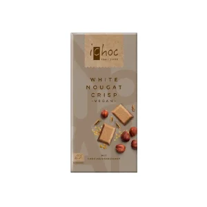 Chocolate Vegano Blanco con Avellanas iChoc, 80 gr