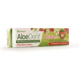 DENTÍFRICO PARA NIÑOS CON ALOE VERA SIN FLÚOR SABOR FRESA, 50 ml