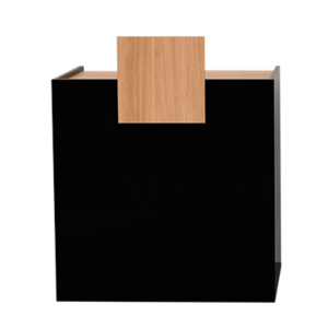 KARIBU: mostrador de recepción color negro y con efecto roble