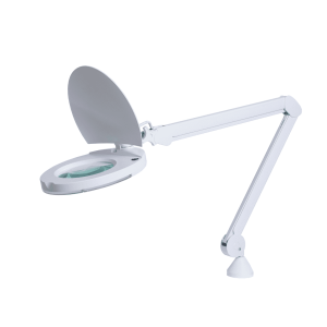 Lámpara lupa LED H.F 8W con lente circular de aumento, 5 dioptrías