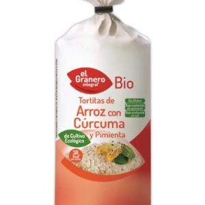 TORTITAS DE ARROZ CON CÚRCUMA Y PIMIENTA SIN GLUTEN BIO, 115 g