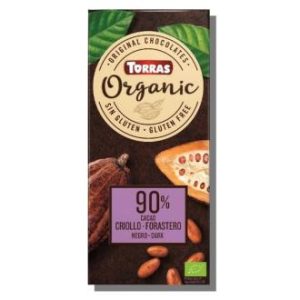 Chocolate negro 90% criollo forastero 100g BIO SG. Torras. 
