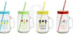 Jarra Cristal Metal Pajita